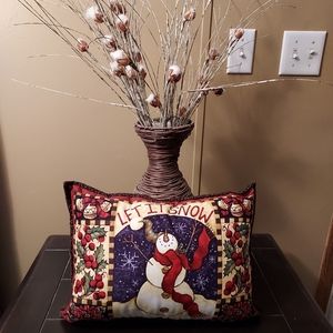 Homemade snowman pillow
